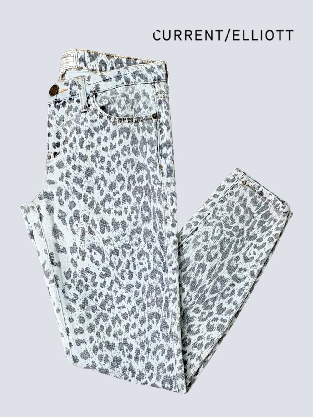 Current/Elliott The Stiletto Leopard Jeans